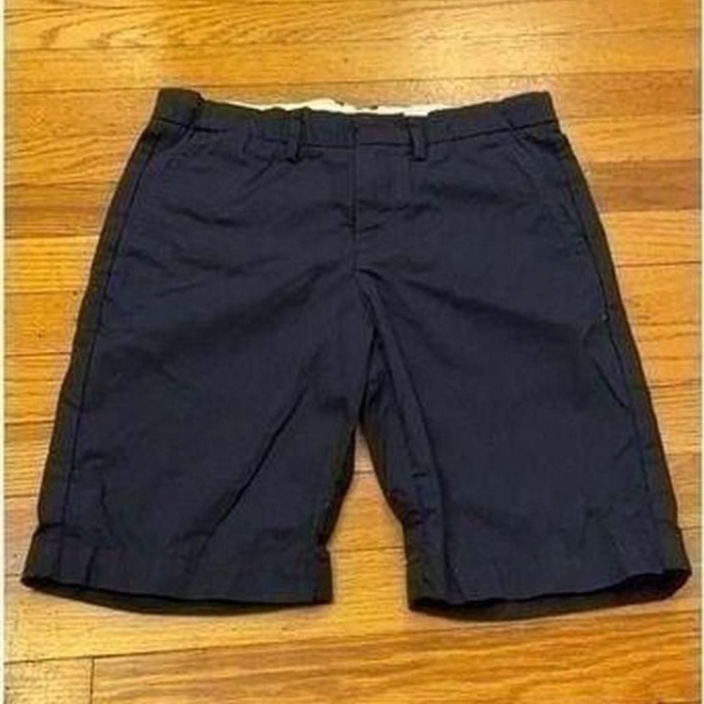 Zara Chino Shorts Boys Navy Blue Flat Front Casual Summer 14